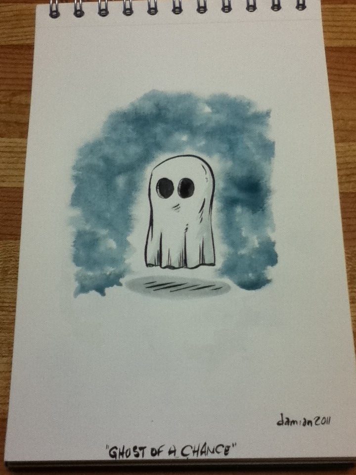 Ghost of a Chance (ink & watercolour)